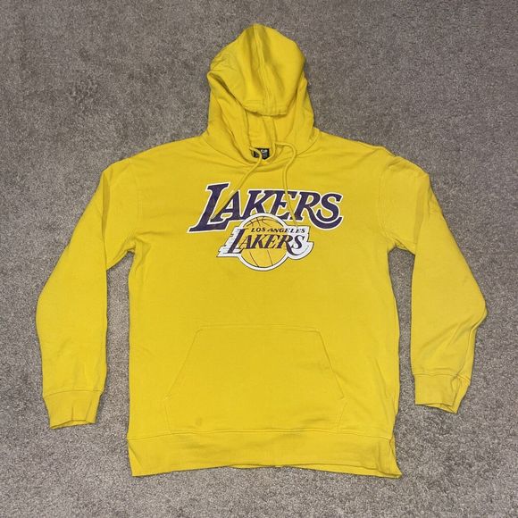 Los Angeles Lakers Yellow NBA Ultra Game Pullover Hoodie Mens Size Medium - Picture 1 of 6